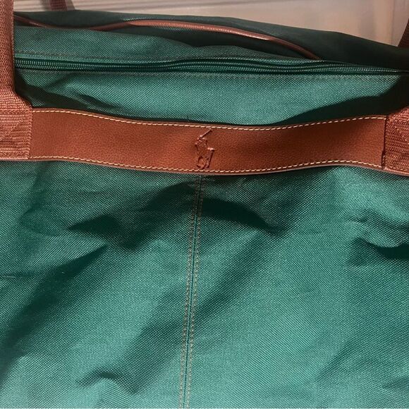 VTG 90s Polo Ralph Lauren Green Medium 21” Carry Bag Canvas Weekender Travel. - Picture 4 of 12